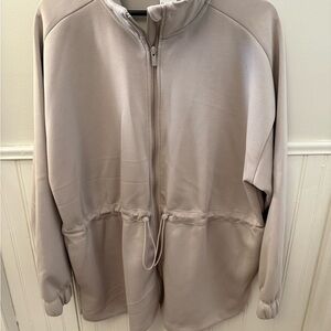 All in Motion Airy Sleek Taupe Full Zip Jacket